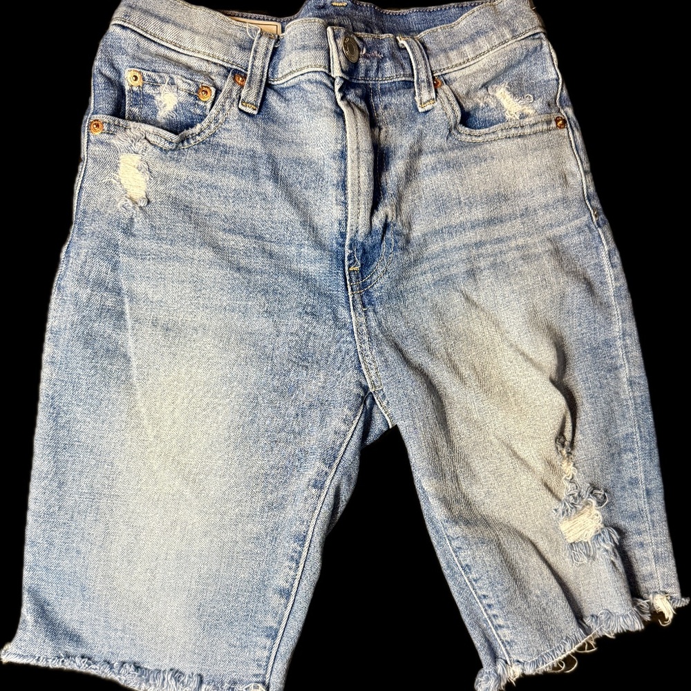 GAP Denim Women's Bermuda Shorts High Rise 00/24 Distressed